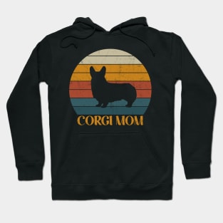 Cute Vintage Corgi Mom Sunset - Dog Lover Corgis Hoodie